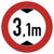 SafetyMarking Verkehrss. Verbot für Kfz über 3,1 m Höhe VZ: 265, 42 cm, RA2/C