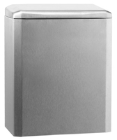 Produktabbildung - Abfallbehälter - Katrin Hygiene Abfallbehälter 6 Liter, silber, 290 x 230 x 102 mm (H/B/T), Edelstahl