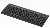 Fujitsu KB410, PS/2 teclado PS/2 Alemán, Inglés Negro