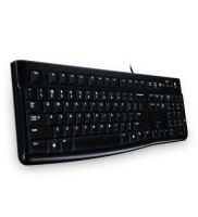 Logitech K120 Corded Keyboard Tastatur USB Griechisch Schwarz