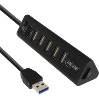 InLine 66763 interface hub USB 3.2 Gen 1 (3.1 Gen 1) Type-A 5000 Mbit/s Zwart
