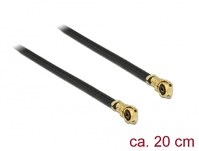 DeLOCK 89643 coax-kabel 1.13 0,5 m MHF IV/ HSC MXHP32 Zwart, Goud