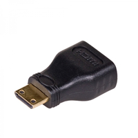 Akyga AK-AD-04 tussenstuk voor kabels HDMI Type A (Standard) HDMI Type C (Mini) Zwart, Goud