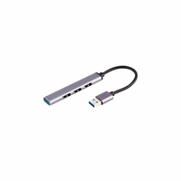 shiverpeaks BS13-50001 interface hub USB 3.2 Gen 1 (3.1 Gen 1) Type-A 5000 Mbit/s Aluminium, Zwart