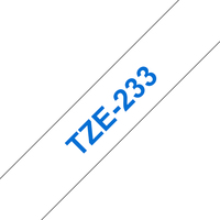 Brother TZE-233 címkéző szalag Fehéren kék