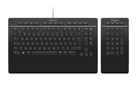 3Dconnexion Keyboard Pro with Numpad clavier USB + RF Wireless + Bluetooth QWERTY Nordique Noir