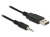 DeLOCK 1.8m USB 2.0-A/2.5mm audio kábel 1,8 M USB A típus Fekete