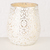 Boltze Eloise Kerzenständer Glas Silber, Weiß