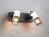 2-flammiger LED Wandstrahler mit Schalter, Drahtgeflecht und Holz Weiß, B: 26cm