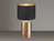 LED Tischlampe mit Keramikfuß & Stoffschirm Schwarz innen Gold, 43cm groß