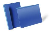 Durable Hanging Ticket Holder Label Pocket Document Pouch - 50 Pack - A4 Blue