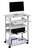 Durable Adjustable Mobile PC Computer Desk Workstation Trolley on Wheels | Grey