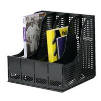 Storage Rack for Lever Arch Polypropylene 4 Sections Black