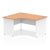 Dynamic Impulse 1400mm Left Crescent Desk Oak Top White Panel End Leg I003881