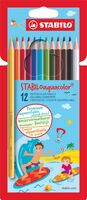 Stabilo Aquacolor Water Colour Colouring Pencil Assorted Colours (Pack 12)