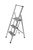 WENKO Alu-Design Klapptrittleiter 3-stufig inklusive Leiternhalter,