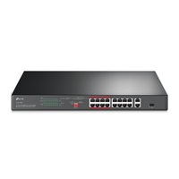 TP-Link Switch PoE - TL-SL1218P (16port 100Mbps; 16 at/PoE+ port; 2x Combo SFP; 150W, 250m extended mode)