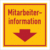 Fahnenschild - Mitarbeiterinformation, Rot/Gelb, 20 x 20 cm, Kunststoff, Seton