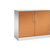 Armario de puertas batientes ASISTO, altura 897 mm, anchura 1000 mm, 1 balda, gris luminoso / amarillo naranja.