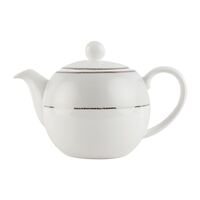 Royal Bone Afternoon Tea Silverline Tea Pot in White - Bone China - 750ml