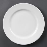 Olympia Whiteware Wide Rimmed Plates in White - Porcelain - Pack x6 - 310mm