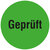 Qualitätssicherung Etiketten, Ø 12,5 mm, Geprüft, 1.000 Etiketten, Polyesteretiketten schwarz grün, permanent