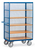 fetra® Kastenwagen, 5 Ladeflächen 1200 x 780 mm, 3 Wände+Dach Drahtgitter