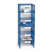 Coloured wire mail sort units, blue, 6 compartments