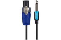 Neutrik Speakon NL2FX connector to 1/4" 6.35mm 2 Pole Jack Plug Cable - Black, 1