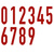 Ziffern-Set: 0-9, rot, Folie, selbstklebend, 72 x 170 x 0,1 mm