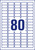 Mini-Organisations-Etiketten, A4, 35,6 x 16,9 mm, 25 Bogen/2.000 Etiketten, weiß