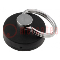 Magnet: permanent; hard ferrite; H: 6mm; Ø: 22mm; with key ring