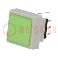Switch: keypad; Pos: 2; DPDT; 0.1A/30VDC; green; LED; green; THT; 1.5N