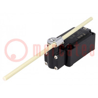 Limit switch; adjustable fiber glass rod, R 19- 189mm; NO + NC