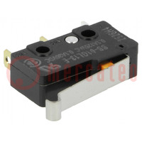 Microswitch SNAP ACTION; 0.1A/125VAC; 0.1A/30VDC; SPDT; ON-(ON)