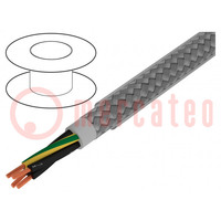 Wire; Pro-Met; 4G0.5mm2; shielded,tinned copper braid; PVC; 100m