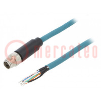 Cable: for sensors/automation; PIN: 8; male; X code-ProfiNET; IP67