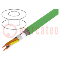 Wire; HELUKAT® PROFInet A; 2x2x22AWG; PROFINET; 5e; solid; Cu; PVC