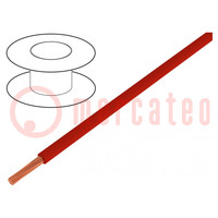 Przewód; H05V-K; linka; Cu; 0,75mm2; PVC; czerwony; 300V,500V; 250m