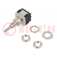 Switch: push-button; Pos: 2; DPDT; 6A/125VAC; 6A/6VDC; ON-ON; screw
