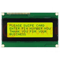 Pantalla: LCD; alfanumérico; STN Positive; 20x2; amarillo-verde