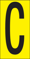 Buchstaben - C, Gelb, 57 x 22 mm, Baumwoll-Vinylgewebe, Selbstklebend, B-499