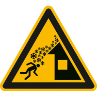 Warnschild, Warnung vor Dachlawine, Alu, Größe SL: 20,0 cm DIN EN ISO 7010 W040