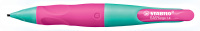 Ergonomischer Druckbleistift STABILO® EASYergo 1.4, 1,4 mm - daher Spitzen nicht notwendig, HB, türkis/neonpink, Blisterkarte mit 1 Stift + 3 Nachfüllminen (Rechtshänder) + Name...
