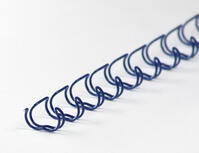 Drahtbinderücken 23 Ringe 6,4mm, 1/4 Zoll, 2:1 Teilung blau (100 Stück)