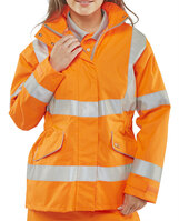 Beeswift Ladies Executive Hi-Viz Jacket Orange 2XL