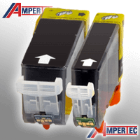 2 Ampertec Tinten ersetzt PGI-520BK CLI-521BK schwarz