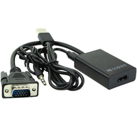 Microconnect MONGGHDMI câble vidéo et adaptateur 0,3 m HDMI Type A (Standard) VGA (D-Sub) Noir