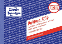 Avery 1735 formulaire et livre de comptabilité A6 40 pages