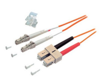 S-Conn 3m LC/SC Glasvezel kabel OM2 Grijs, Oranje